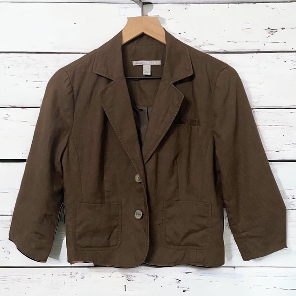 Old Navy Women's Brown 100% Linen Blazer, Size Medium - Picture 1 of 8